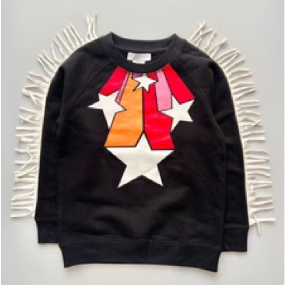 Stella McCartney Kids fringe sweatshirt stars 6T (but fits 4-6)